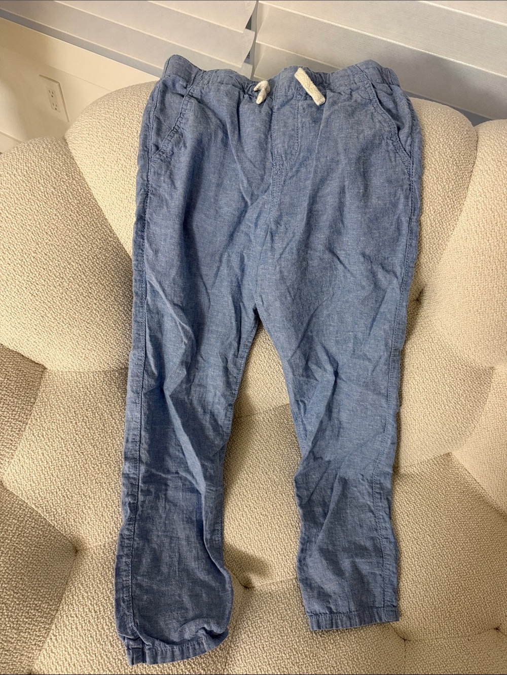 H&M Light Blue Linen-Blend Jogger Pants